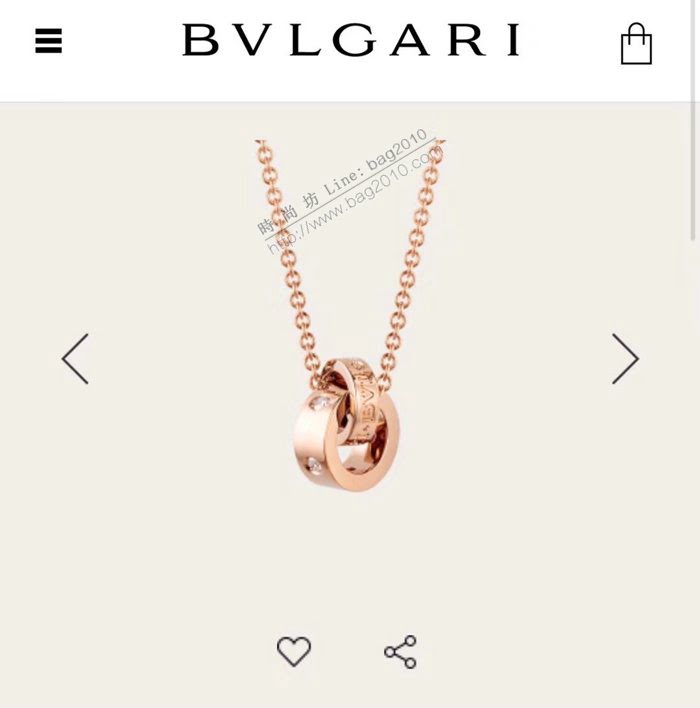 Bvlgari飾品 寶格麗字母雙環項鏈 專櫃一致鏈尾龍蝦扣  zgbq3210